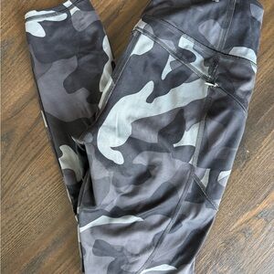 Athleta Black and Gray Camouflage Leggings